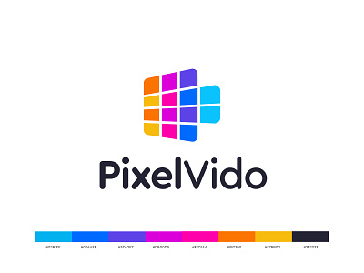 pixelVido color exploration abstract app icon logo brand identity branding colorful logo communication connect ecommerce illustration internet logo logo designer messenger network pixel logo sms technology trend logo video call zoom