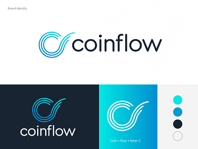 coinflow brand brand identity branding coin logo crypo ecommerce technology visual identity