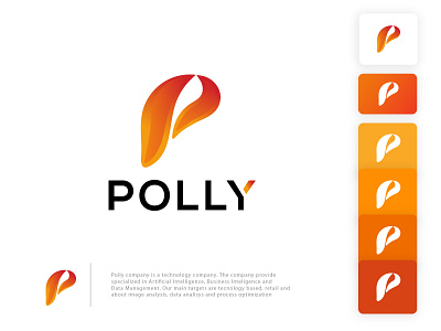 polly tecnology logo app brand identity branding business gradient icon illustraion logo logo design logo mark morden p p logo symbol tech techno tecnology typeface typography ui ux