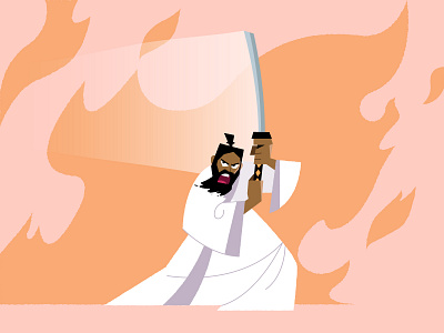 Samurai Jack tribute fire illustration samurai samurai jack tribute