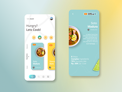 Nusantara Food Recipe design figma mobile app mockup ui ux
