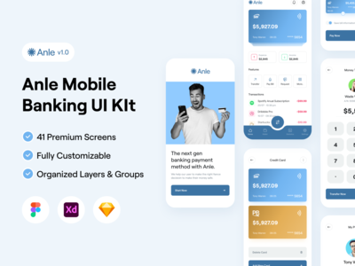 Anle Mobile Banking UI Kit app design app ui banking app banking ui kit concept design finance management finance ui kit ios ui kit mobile app design mobile banking mobile design modern ui product design product ui kit ui design ui kit design uiuxdesign uiuxinspiration wallet ui wallet ui kit