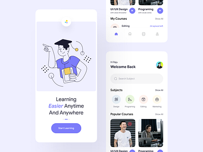 Learning App UI by Raju Husen on Dribbble