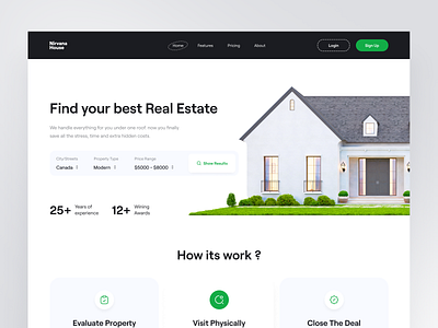 Real Estate clean concept find home header landing page mimalist popular design popular shot property rent rent house sell typography architecture typography ui design web web design web header website