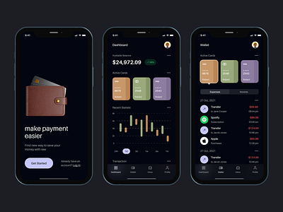 Wallet App Ui application clean dark mode dark theme dark ui finance ios app minimal mobile app design mobile apps mobile design mobile ui popular design popular shot transaction ui design ui ux design wallet wallet app wallet app ui