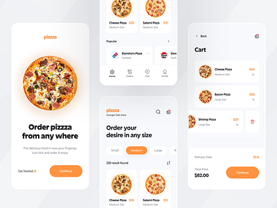 Pizza Delivery clean delivery app design dribbble 2022 food app food delivery app food delivery application food design food service minimal mobile mobile app mobile design pizza pizza delivery uiux user interface