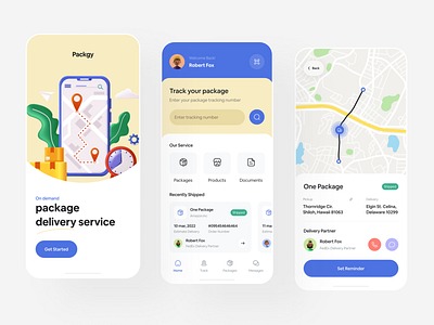Packgy 3d illustration b2b clean courier delivery courier service delivery delivery app delivery tracking design minimal mobile app mobile design mobile ui package package delivery app tracking ui ui ux user experience user interface