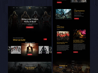 UNITY Game Development Company 2020 trend agency landing page black theme branding developement digital art figmotion firstshot flatdesign game game art game design game designer game development studio landing page modern design uidesign unity3d web designer webdesign