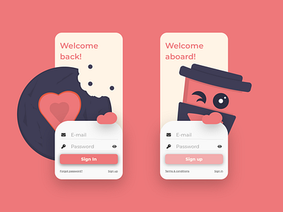 Smart Cafe App Sign In app design mobile sign in sign up ui ux