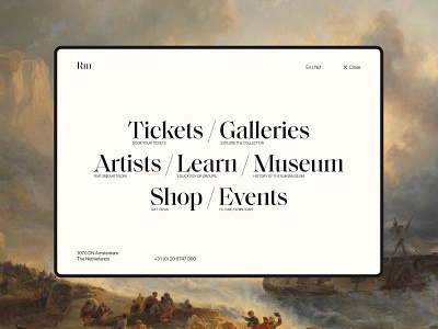 Rijksmuseum design flat minimal type typography ui ux web website