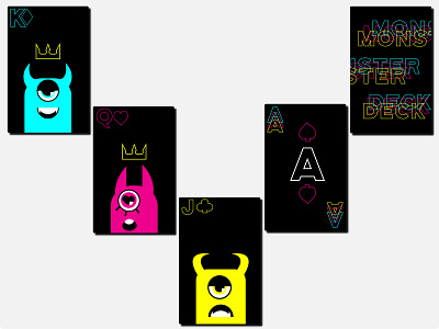 Monster Deck branding bright character character design characters cmyk colorful graphic design graphic designer graphics illustration monster playing cards vector vector graphic warmup weekly warm up