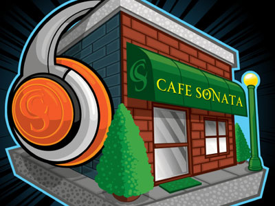 Cafe Sonata Icon app cafe coffee design icon illustration