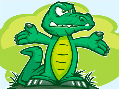 Gator with open arms amphibian crocodile florida gator mascot swamp tycoon creative youth sport