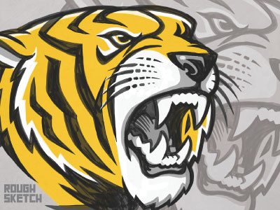 Tiger Sketch Update agressive big cat design illustration inktycoon mascot mike ray roar team tiger tycoon creative vector