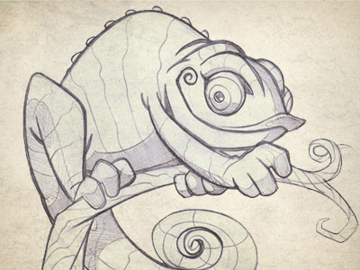 Girly Chameleon chameleon drawing food truck lizard sketch
