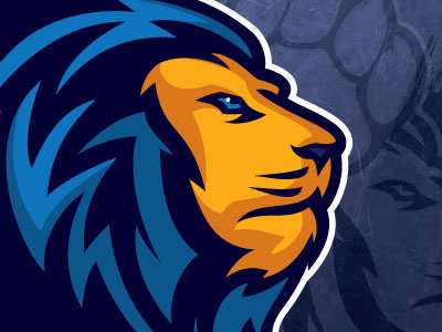 Lion in blue confident ink tycoon lion lion mascot mascot mike ray sports branding tycoon creative