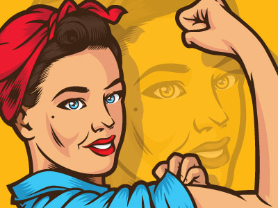 We Can Do It! illustration ink tycoon mike ray rosie the riveter tycoon creative vector wwii poster