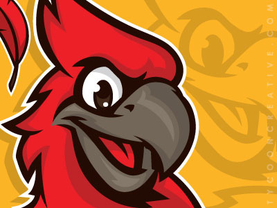 Kid Cardinal avian baseball bird cardinal feather illustration ink tycoon mascot mike ray t shirt design tycoon creative vector