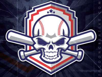 Skull Baseball with bats baseball bats illustration ink tycoon mascot mike ray skull team tycoon creative vector