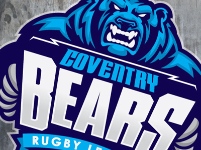 Coventry Bears Rugby aggressive bears design logo mascot rugby