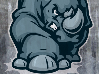 Rhino aggressive confident illustration mascot rhino safari animal vector