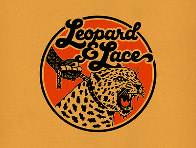 Leopard & Lace Logo 70s illustration logo