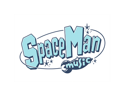 Spaceman Music Logo design illustration logo typography