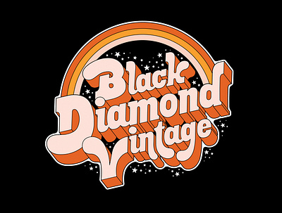 Black Diamond Vintage 70s logo typography vintage