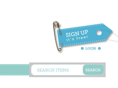 DIY website sign up search sign up button website design