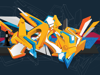 Noize 3d colorful graffiti illustration