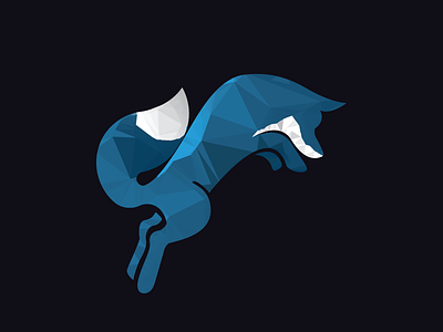 Techfox V3 blue brand fox illustration jumping fox logo low poly tech
