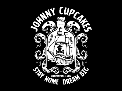 Quarantine Crew design graphic graphic design graphicdesign illustration johnny cupcakes johnnycupcakes kraken ship tattoo vector