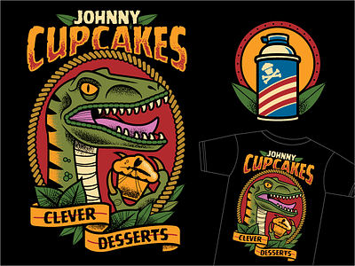 Clever Desserts cupcakes dessert dinosaur johnny cupcakes jurassic nedry raptor tattoo