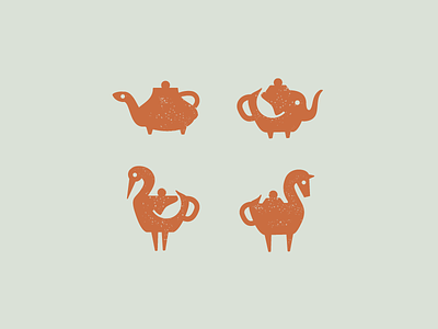 Teapot Animals animals leaf logomark tea teapot