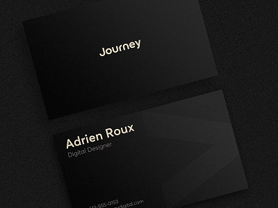 Journey Business Card black business card card grain matte matte black noise print stationery texture