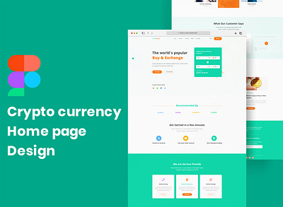 Crypto Currency Home Page Design app design app landing graphic design home page design illustration landing page design mobile app ui uiux website design