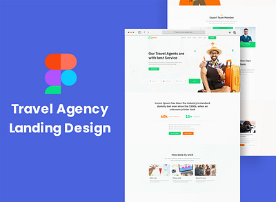 Travel Agency Landing Design graphic design home page design landing page design mobile app travel agency ui