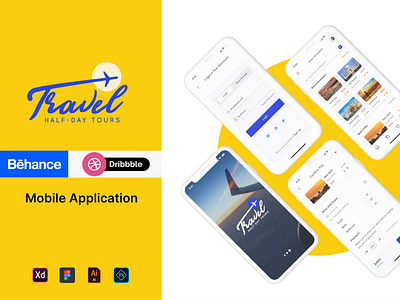 Travel Mobile App Design ai app design figma mobile app psd travel app ui xd
