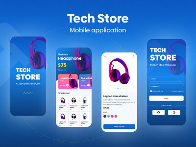Tech Store Mobile app Design ecommerce app figma design mobile app store mobile app ui