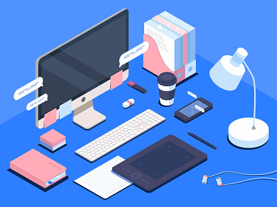 isometry workspace 3 d 3d art design icon illustration isometric isometric art isometric design isometric illustration isometry vector workplace workspace