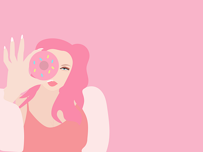 Flat Illustration of a girl design digital art graphic design illustraion illustrator pink vector