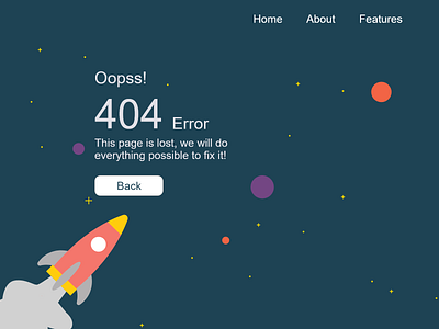 #DailyUI 404 Page design