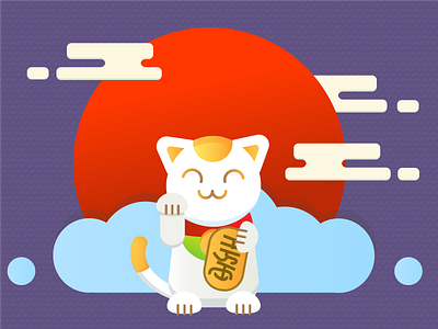 Maneki Neko Illustration 招き猫 design digital art graphic design illustraion illustration illustrator vector