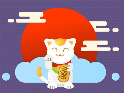 Maneki Neko Illustration 招き猫