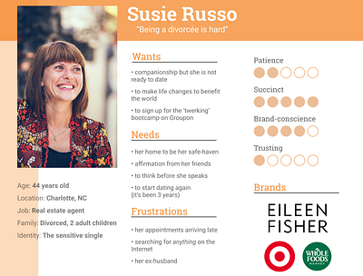 BFAS Persona: Susie Russo figma nonprofit persona user research