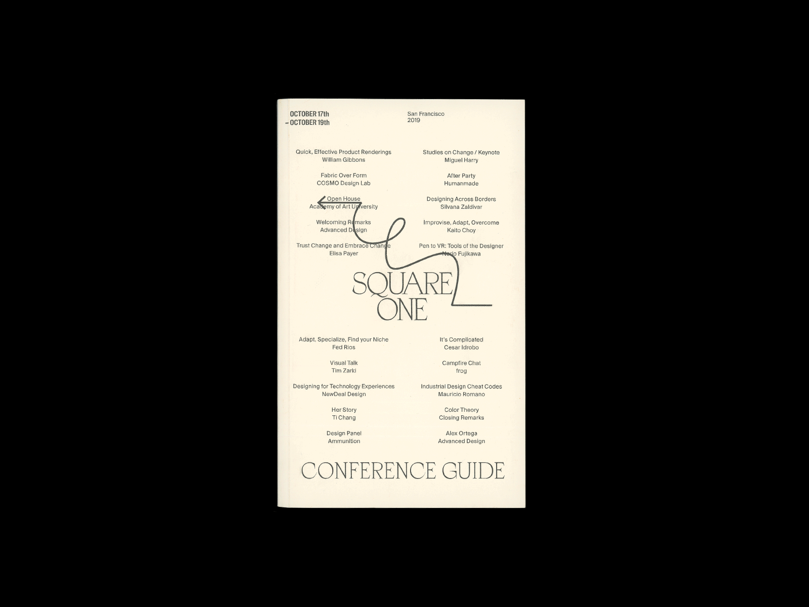 Square One 2019 Conference Guide book conference design editorial graphic design industrial design risograph san francisco typography visual identity