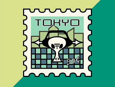 Tokyo Stamp Inspired by Jet Set Radio Future beginner dribbleweeklywarmup illustration jet set radio tokyo video games