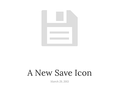 A New Save Icon