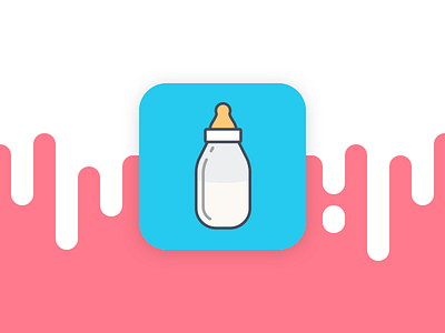 Daily UI #005 – Bottle Log App Icon 🍼 005 app baby bottle dailyui drip feeding icon log milk