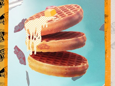 VANS WAFFLE 3d brand branding drip food model publicity vans waffles